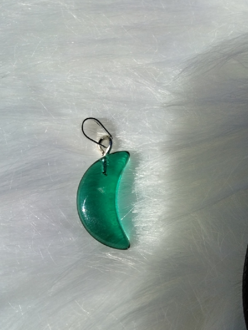 Green Lass Crescent Moon Pendant Necklace Charm